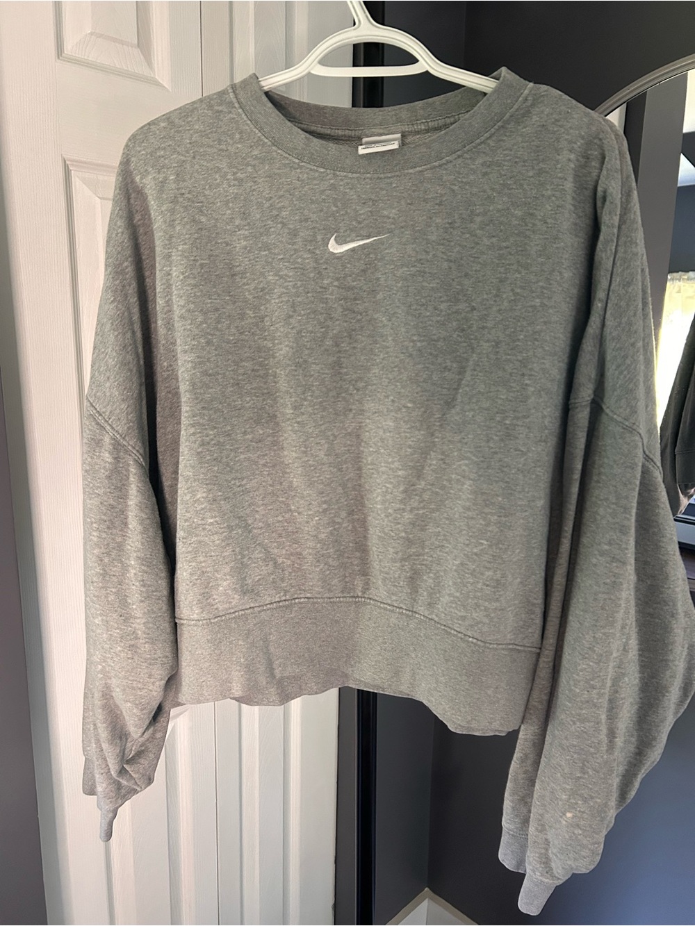 Nike Gray Women's Pullover Sweatshirt with Swoosh